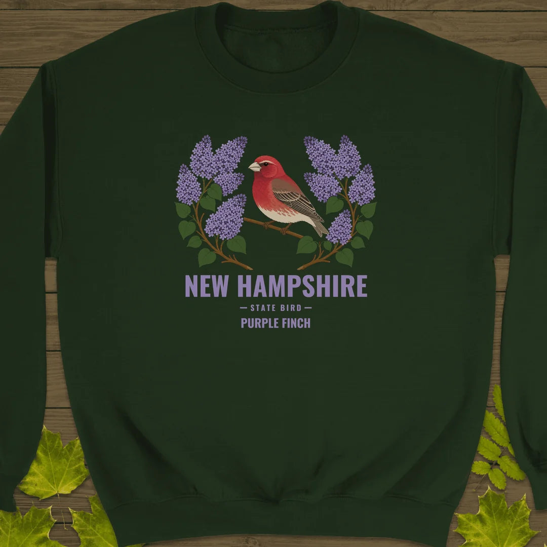 New Hampshire State Bird Sweatshirt in Forest Green
