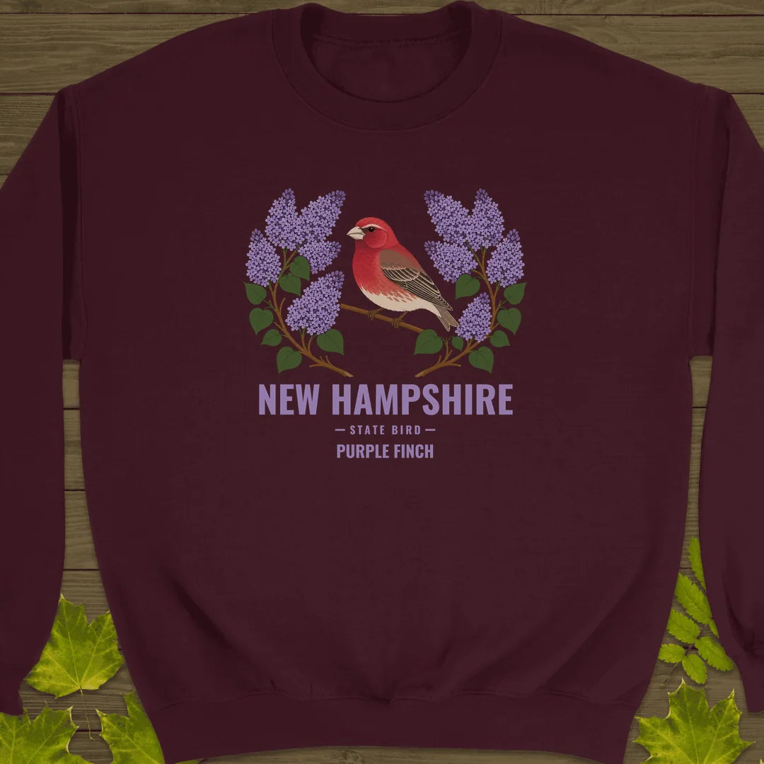 New Hampshire State Bird Sweatshirt in Maroon