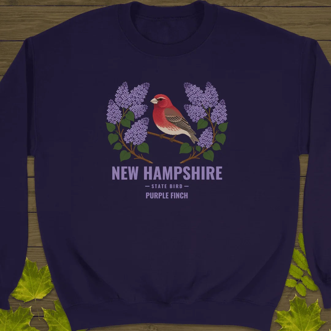 New Hampshire State Bird Sweatshirt in Purple