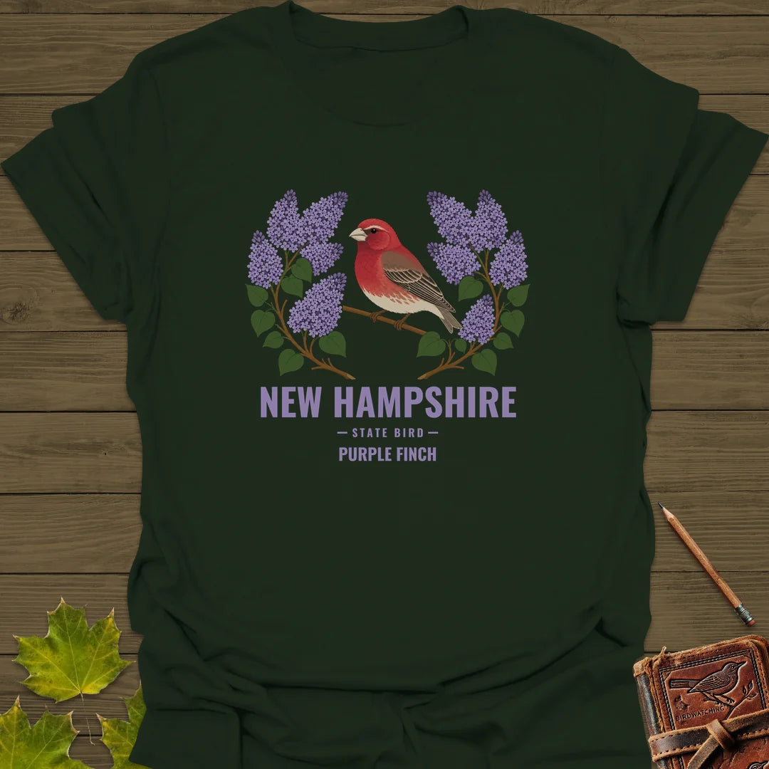 New Hampshire State Bird T-Shirt in Forest Green