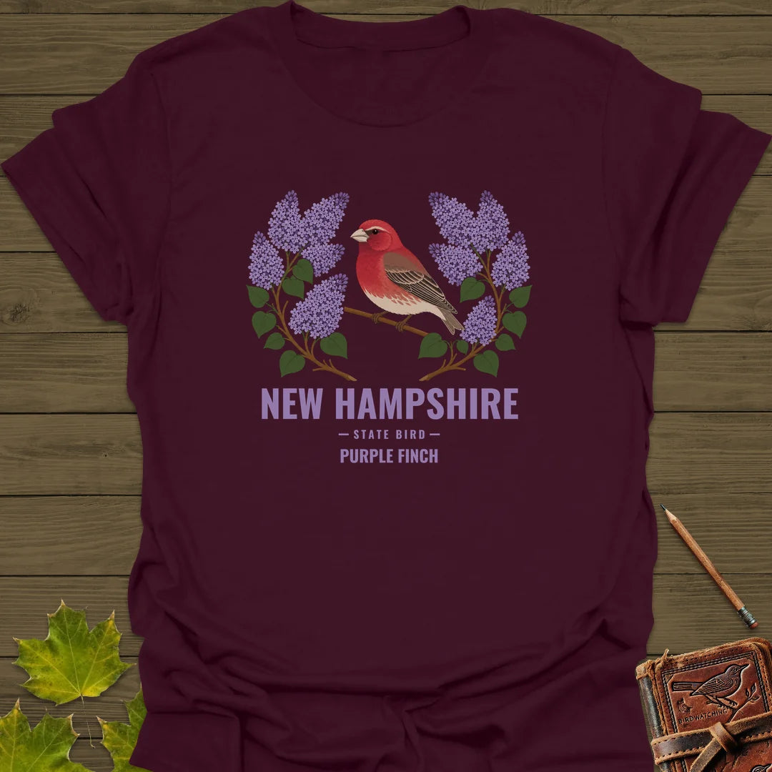 New Hampshire State Bird T-Shirt in Maroon