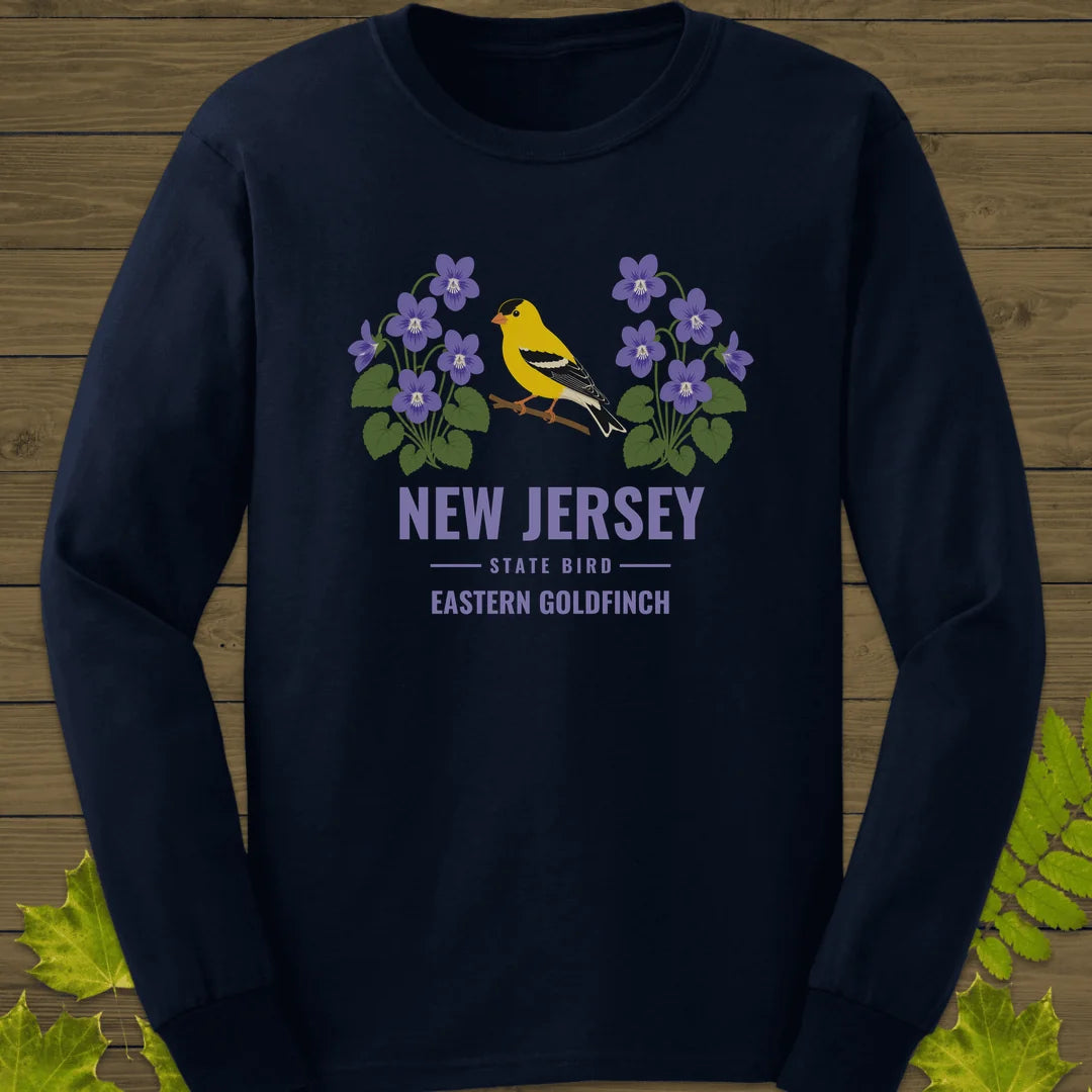 New Jersey State Bird Long Sleeve in Navy