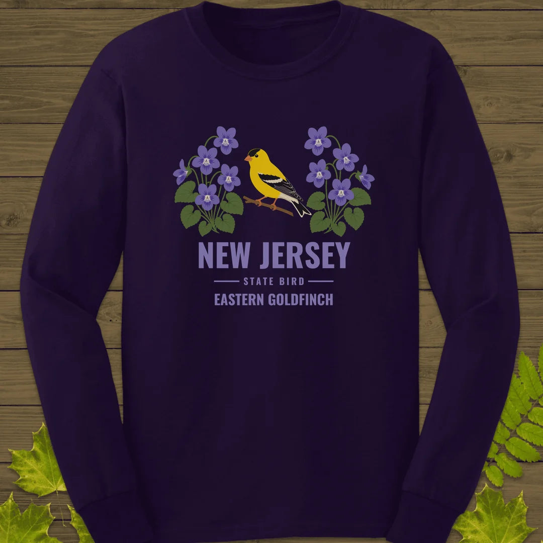 New Jersey State Bird Long Sleeve in Purple