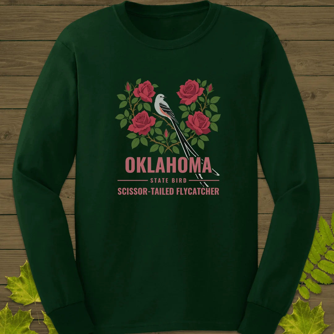 Oklahoma State Bird Long Sleeve in Forest Green