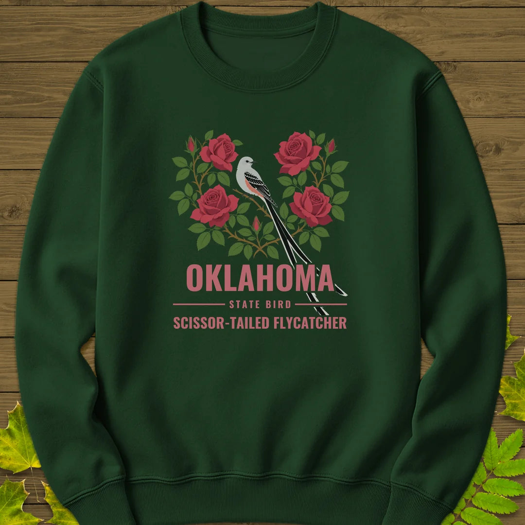 Oklahoma State Bird Sweatshirt in Forest Green