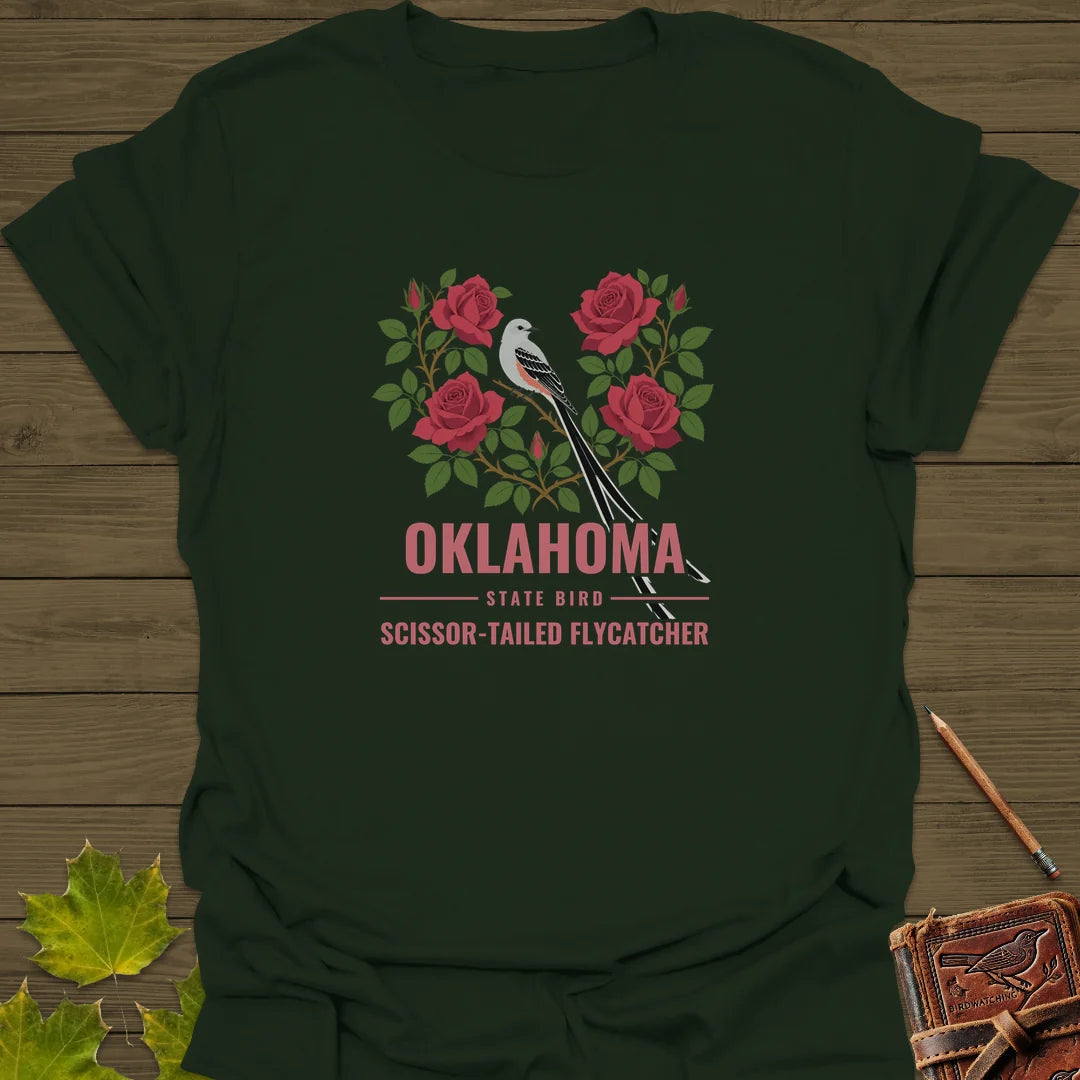 Oklahoma State Bird T-Shirt in Forest Green