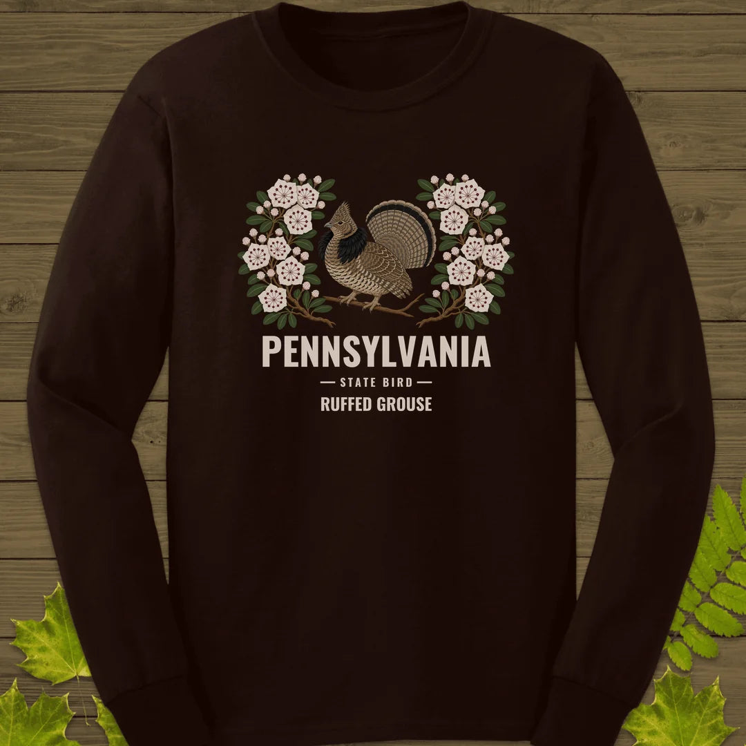 Pennsylvania State Bird Long Sleeve in Dark Chocolate