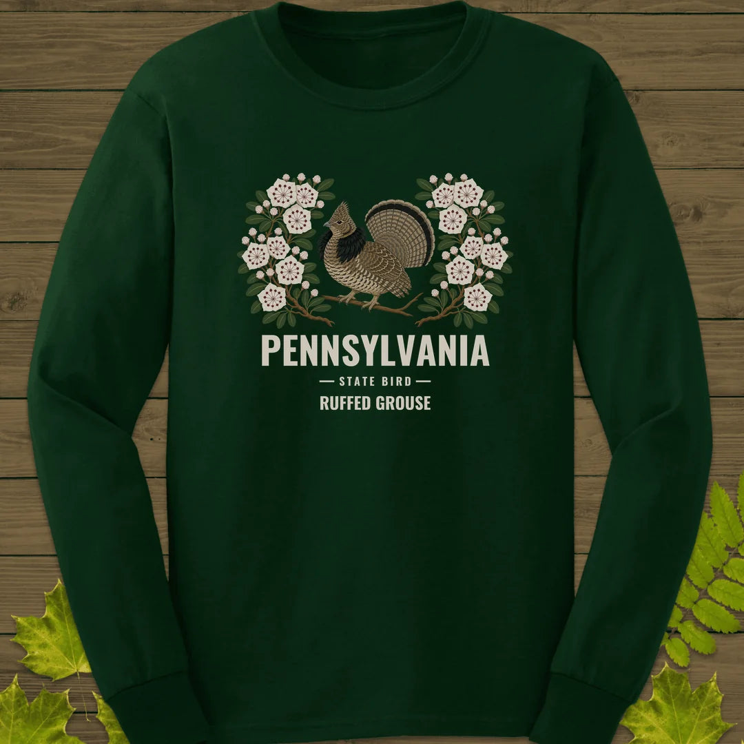 Pennsylvania State Bird Long Sleeve in Forest Green