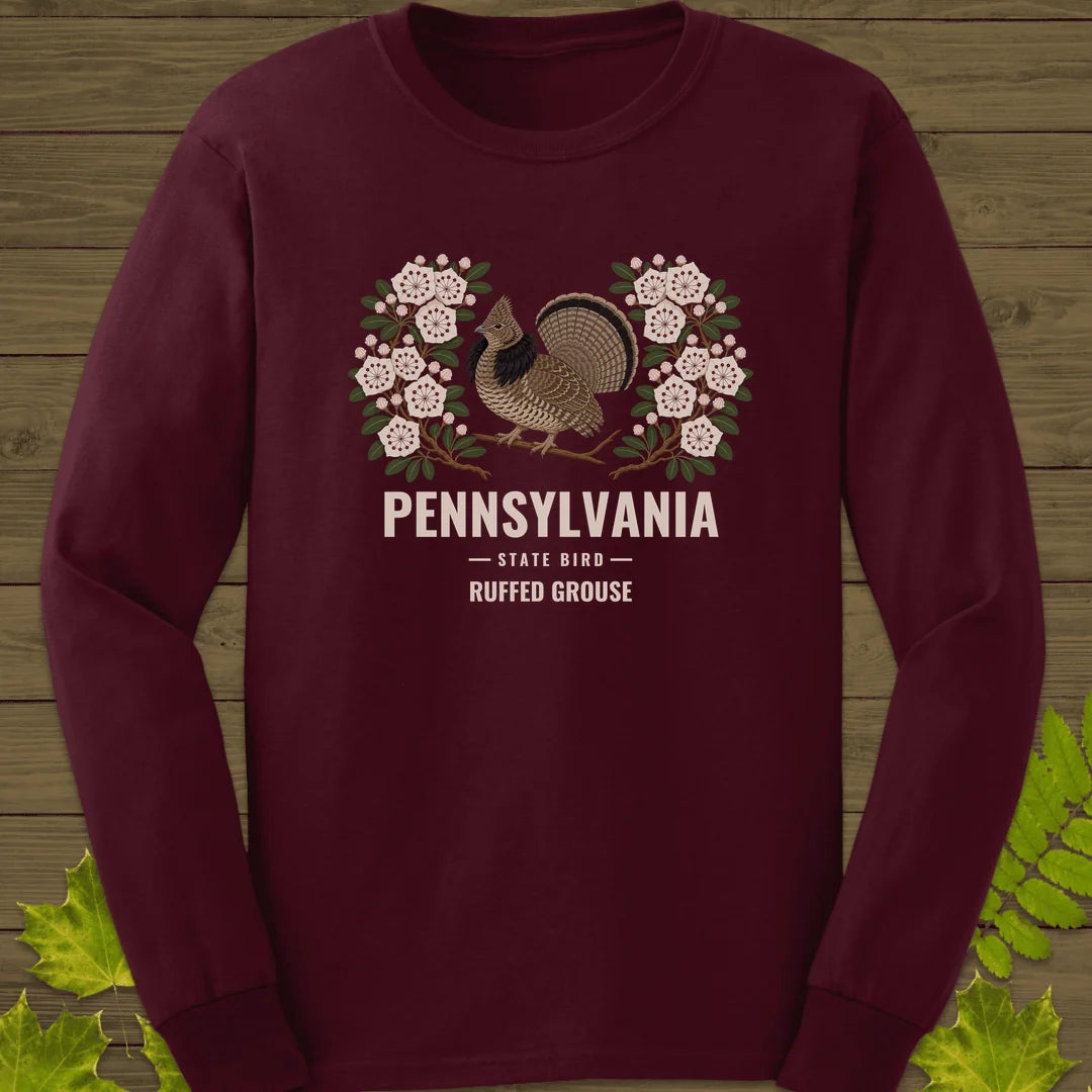 Pennsylvania State Bird Long Sleeve in Maroon