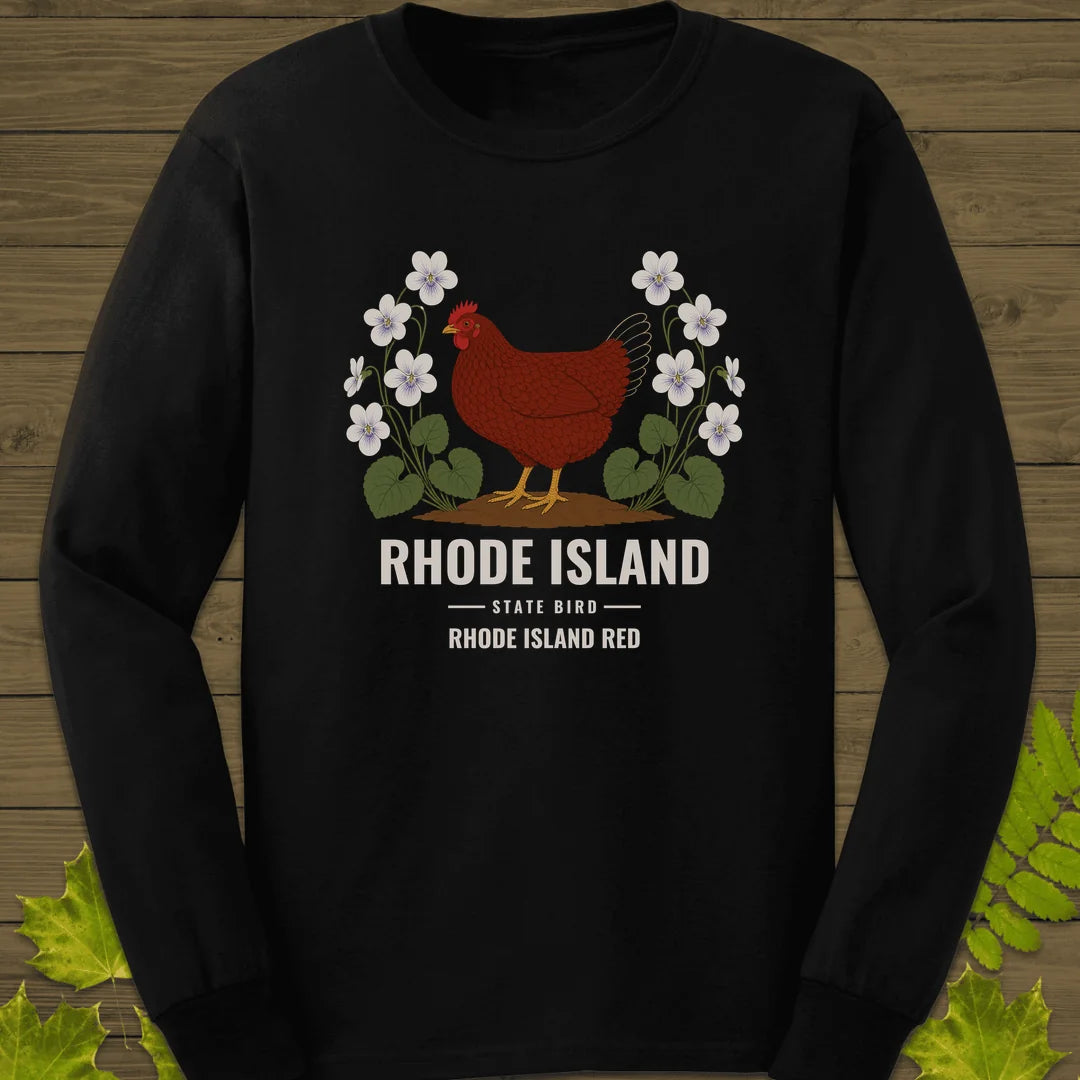 Rhode Island State Bird Long Sleeve in Black