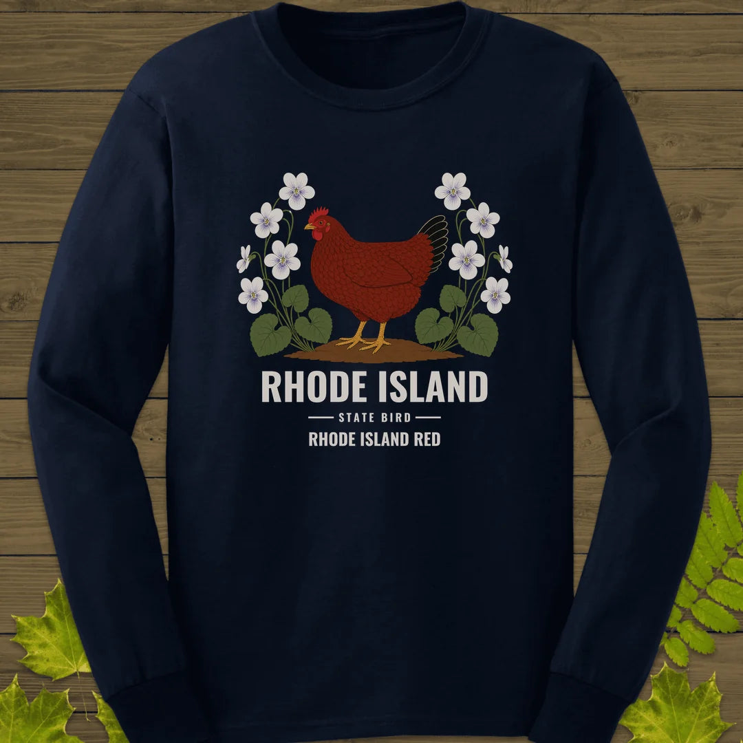 Rhode Island State Bird Long Sleeve in Navy