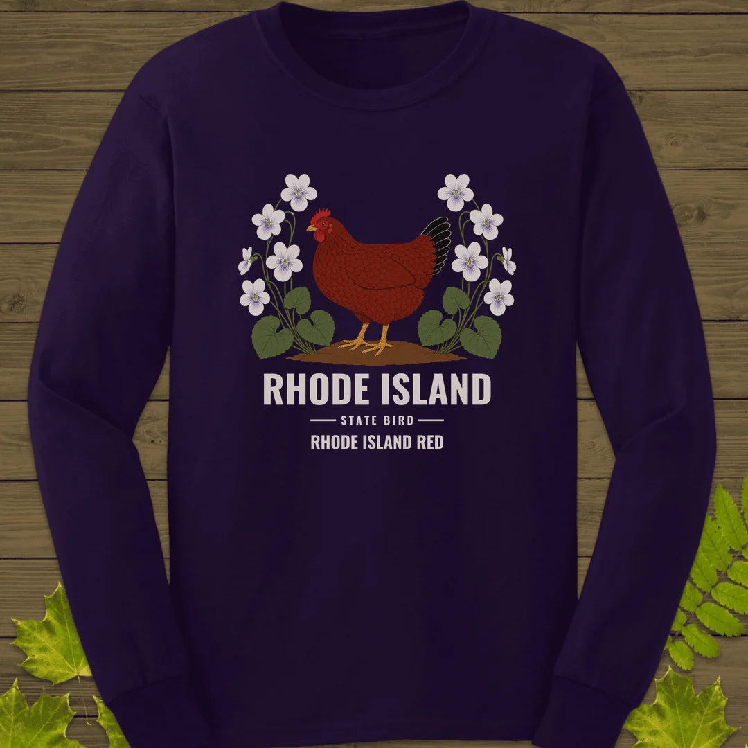 Rhode Island State Bird Long Sleeve in Purple