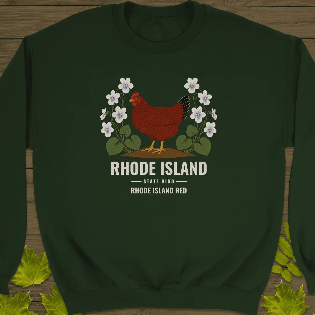 Rhode Island State Bird Sweatshirt in Forest Green