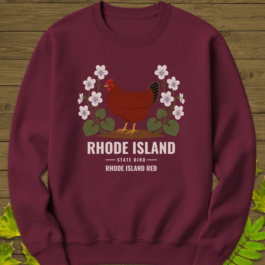 Rhode Island State Bird Sweatshirt in Maroon