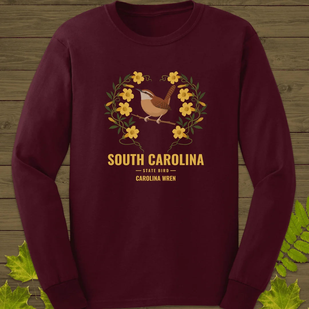 South Carolina State Bird Long Sleeve in Maroon