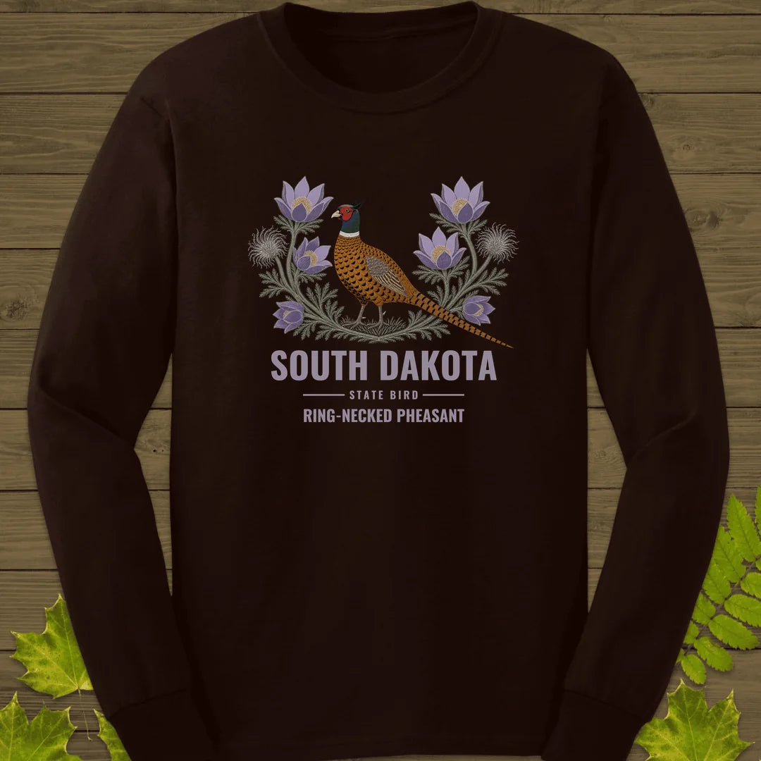 South Dakota State Bird Long Sleeve in Dark Chocolate