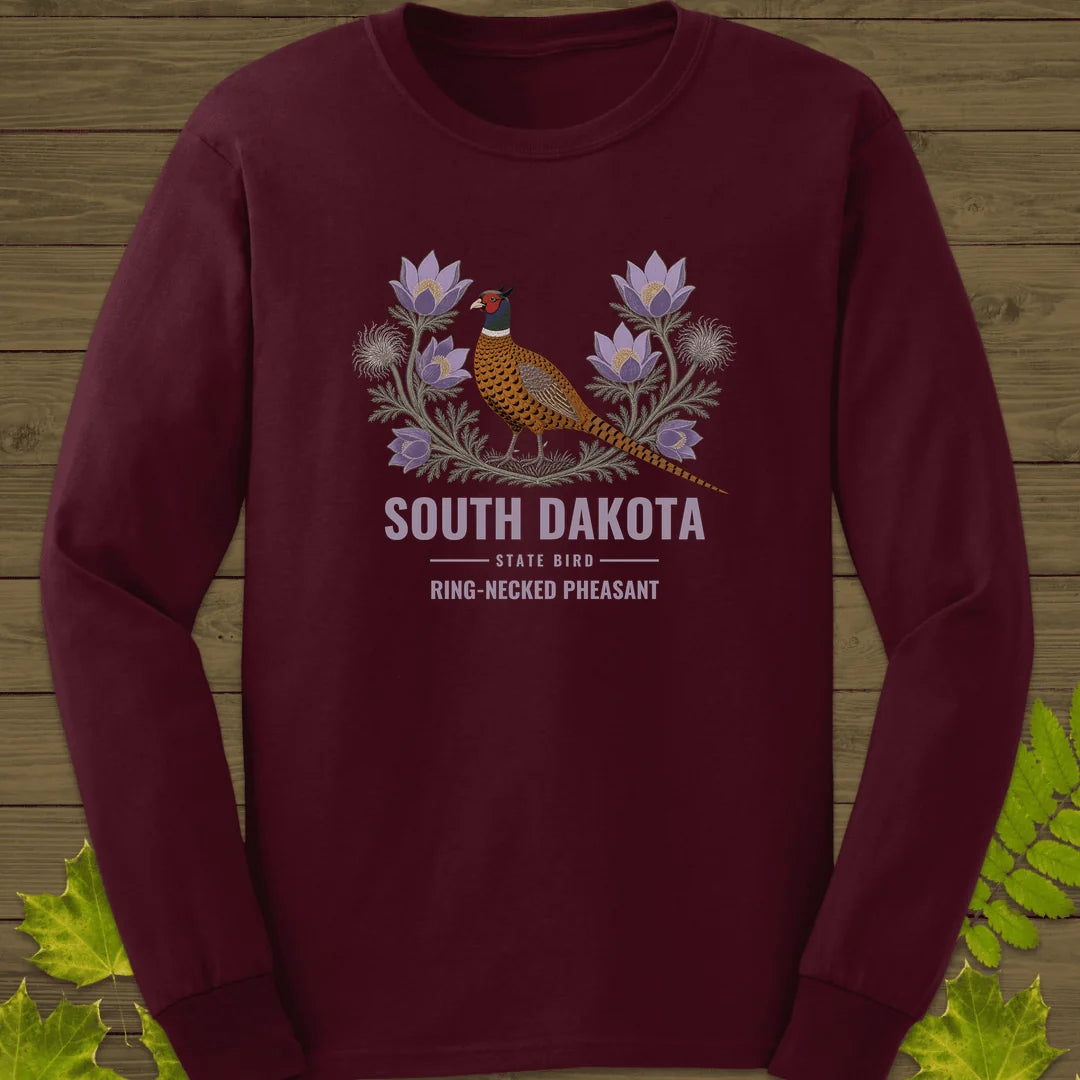 South Dakota State Bird Long Sleeve in Maroon