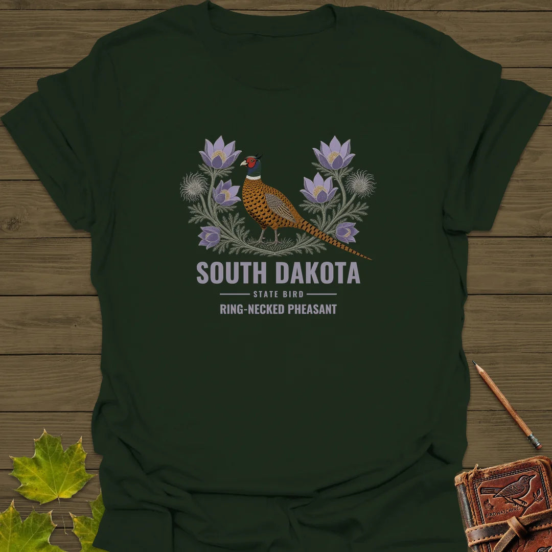 South Dakota State Bird T-Shirt in Forest Green