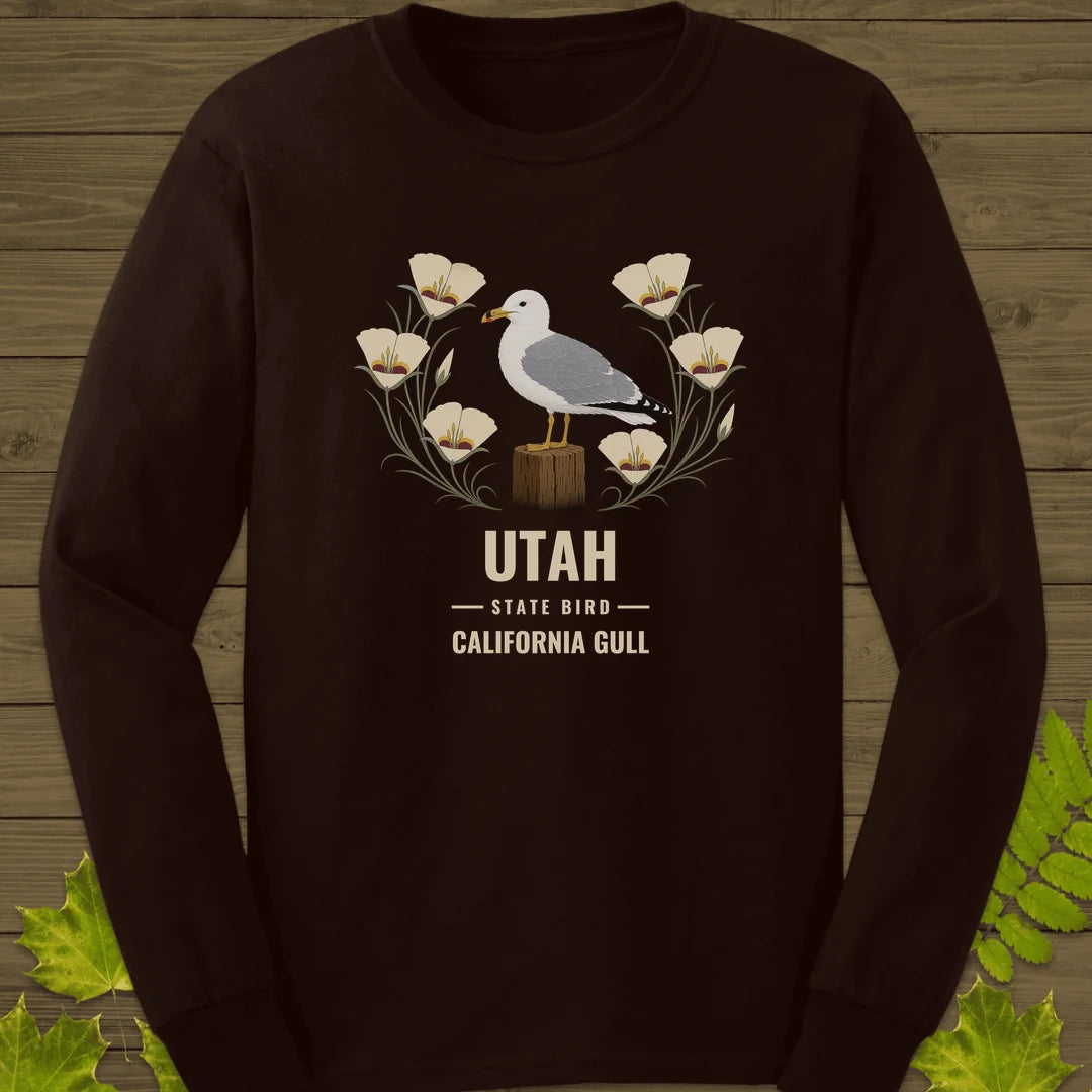 Utah State Bird Long Sleeve in Dark Chocolate