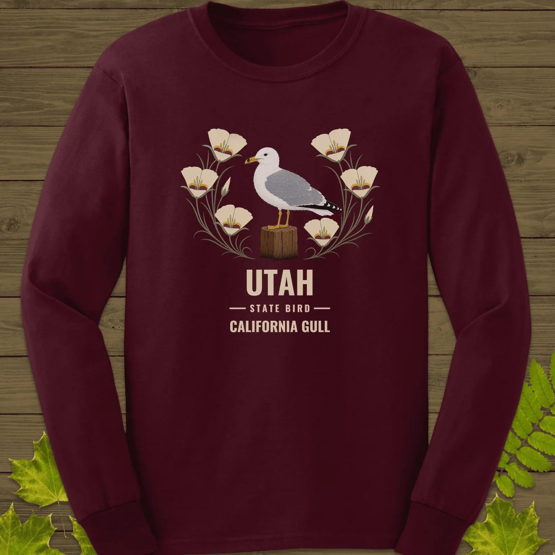 Utah State Bird Long Sleeve in Maroon