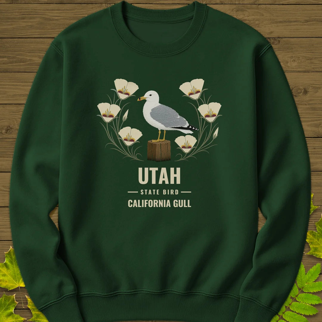 Utah State Bird Sweatshirt in Forest Green