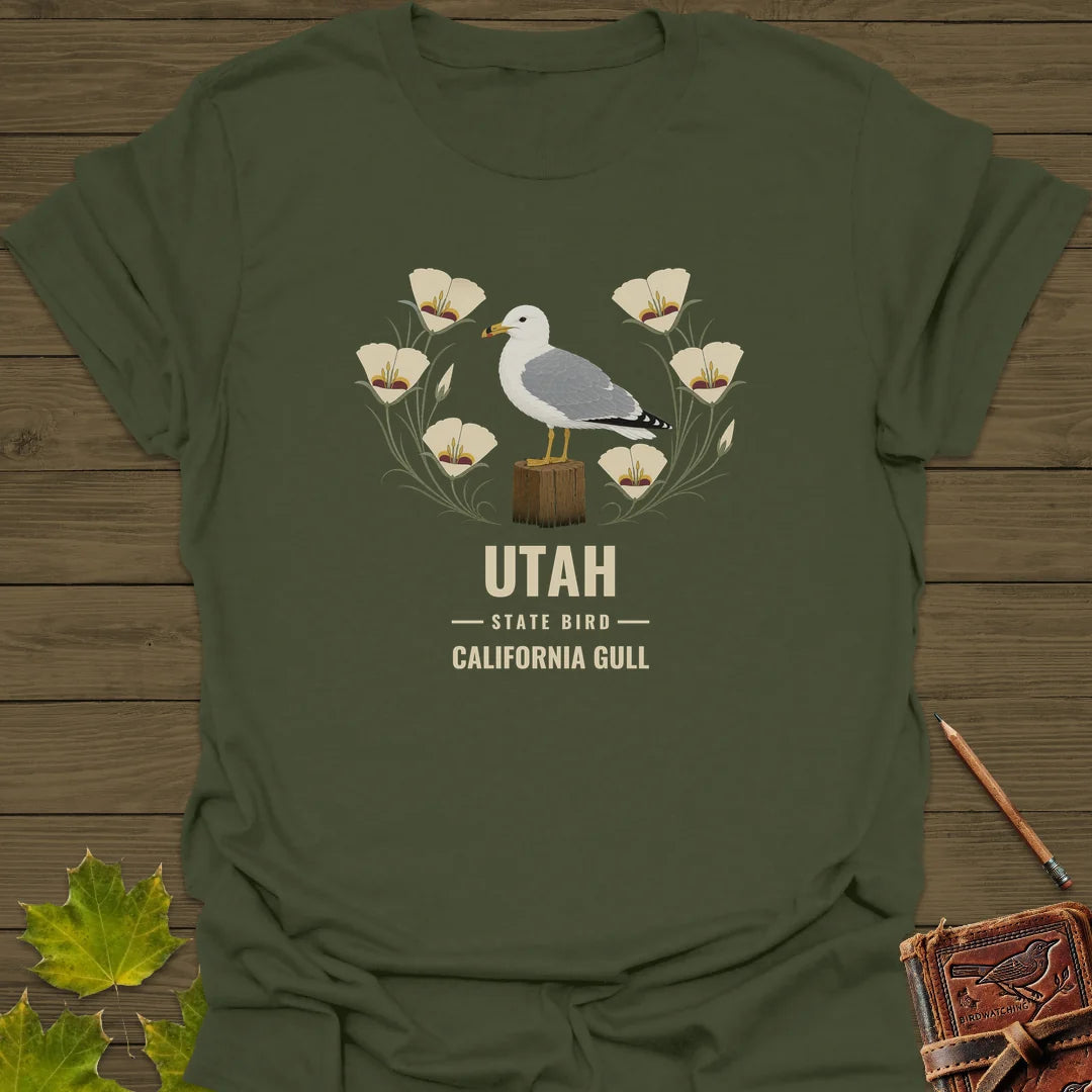 Utah State Bird T-Shirt in Military Green