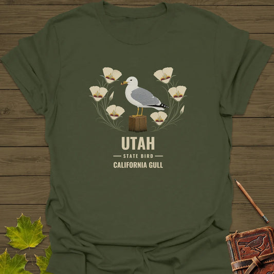 Utah State Bird T-Shirt in Military Green