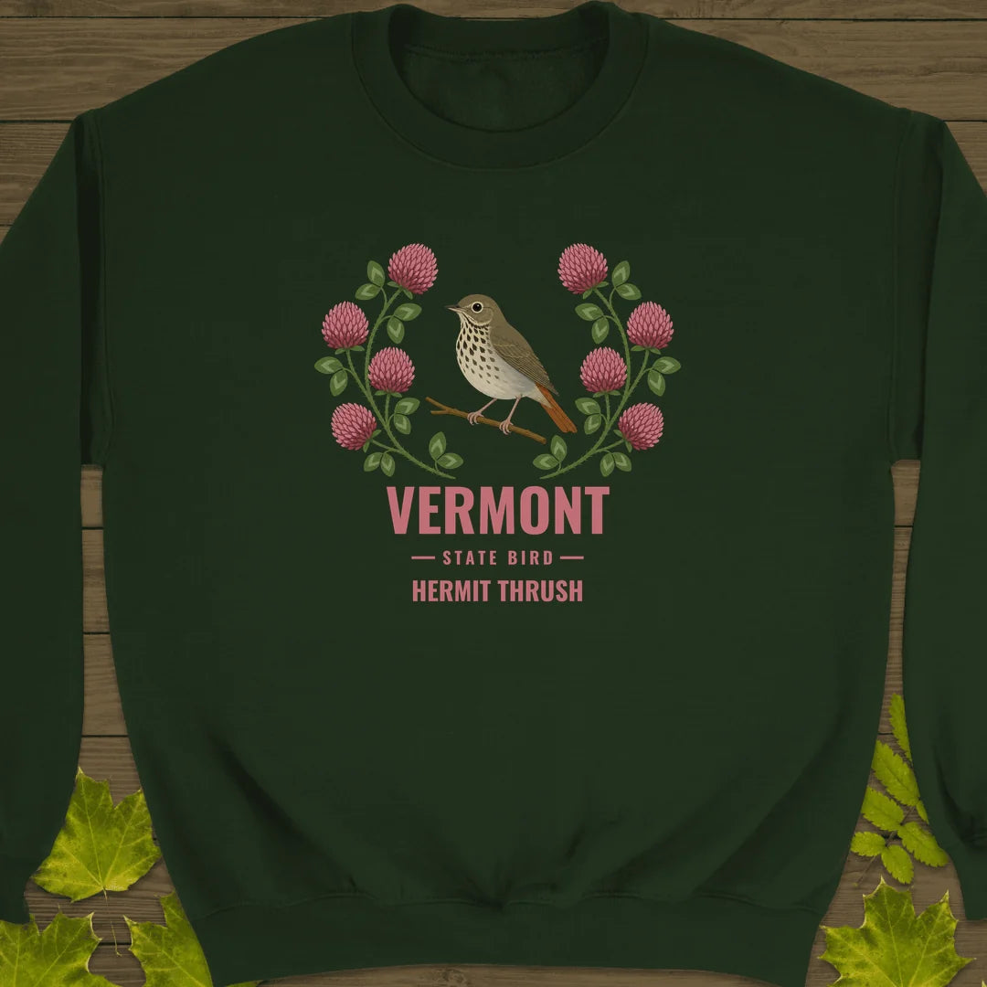 Vermont State Bird Sweatshirt in Forest Green