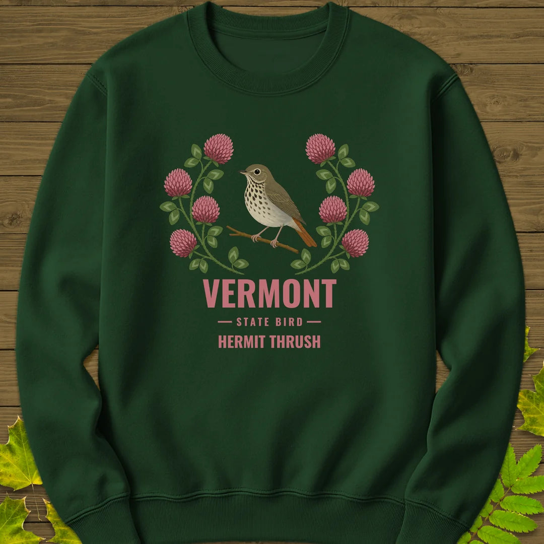Vermont State Bird Sweatshirt in Forest Green