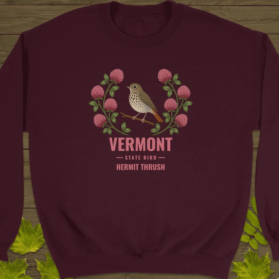 Vermont State Bird Sweatshirt in Maroon