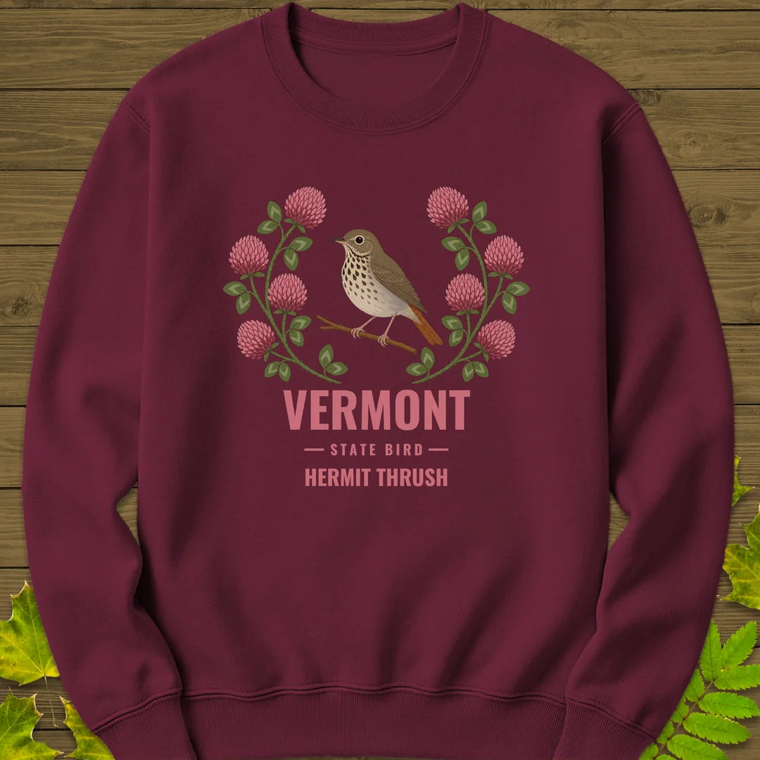 Vermont State Bird Sweatshirt in Maroon