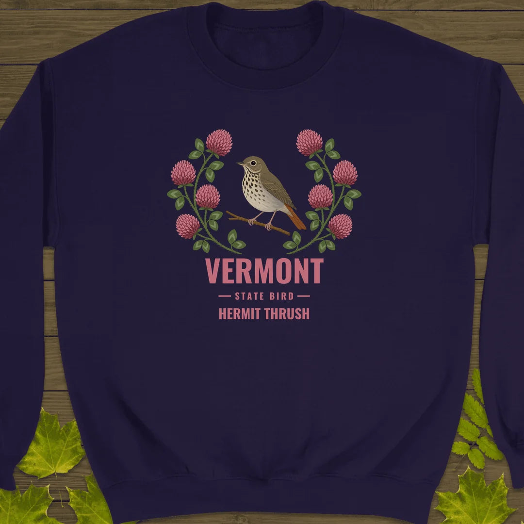 Vermont State Bird Sweatshirt in Purple