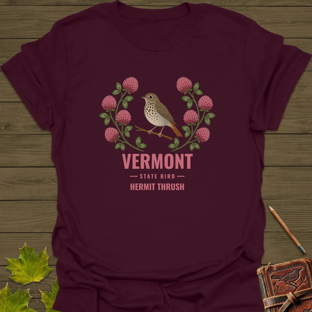 Vermont State Bird T-Shirt in Maroon