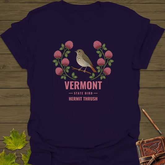 Vermont State Bird T-Shirt in Purple