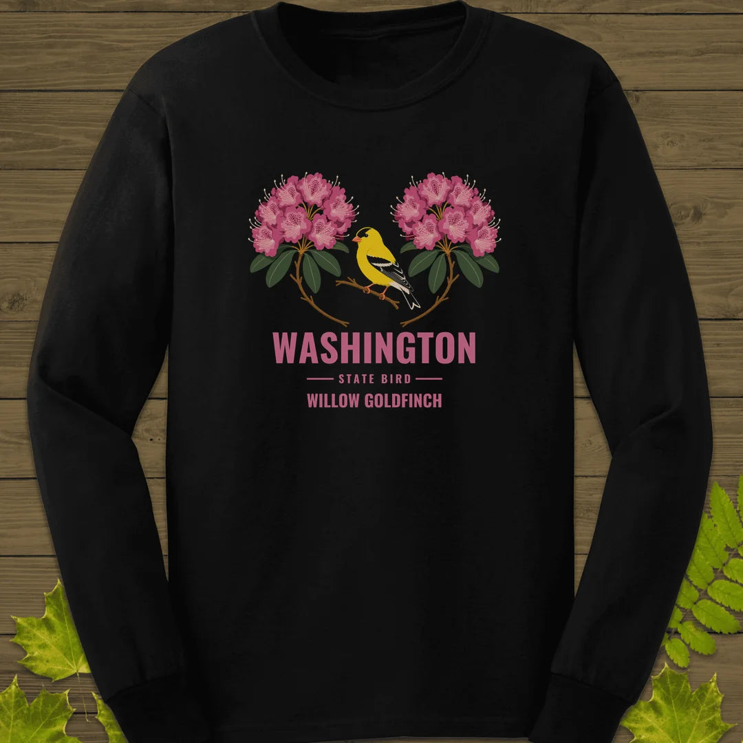 Washington State Bird Long Sleeve in Black