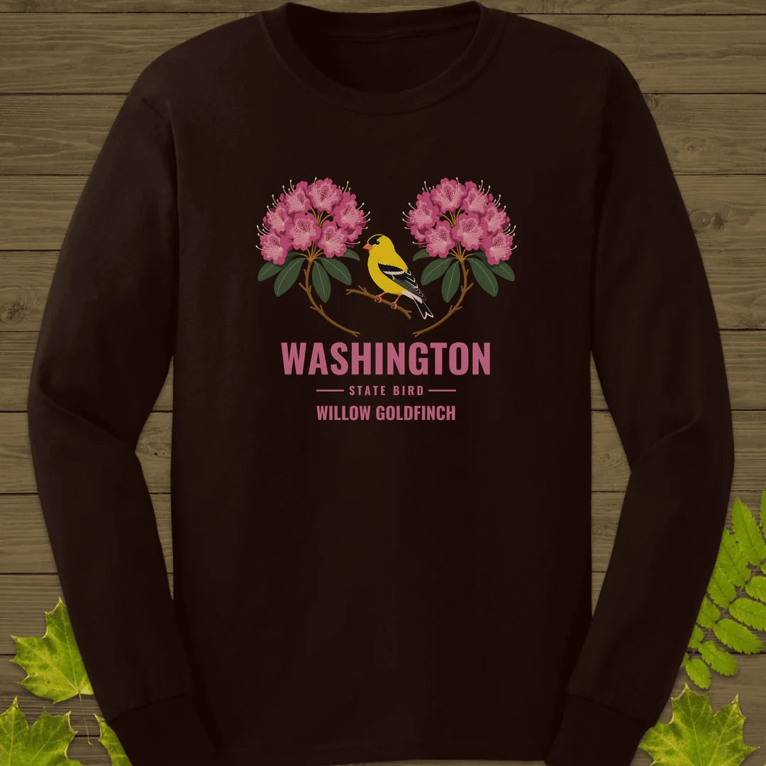 Washington State Bird Long Sleeve in Dark Chocolate