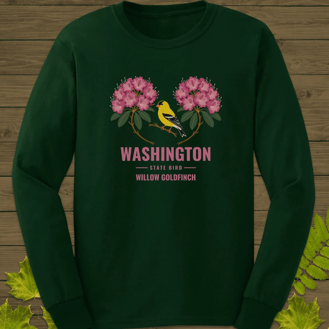 Washington State Bird Long Sleeve in Forest Green