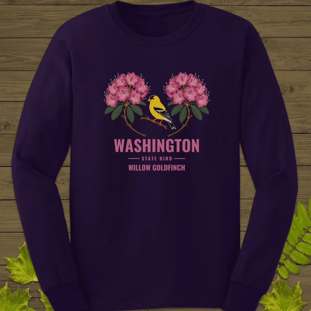Washington State Bird Long Sleeve in Purple