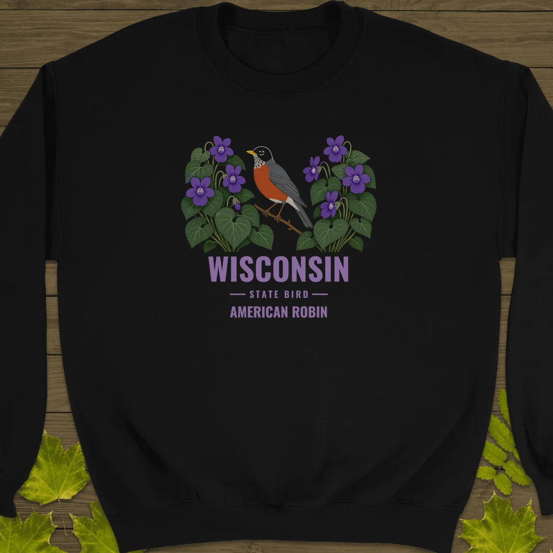 Wisconsin State Bird Sweatshirt in Black