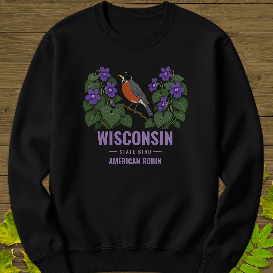 Wisconsin State Bird Sweatshirt in Black