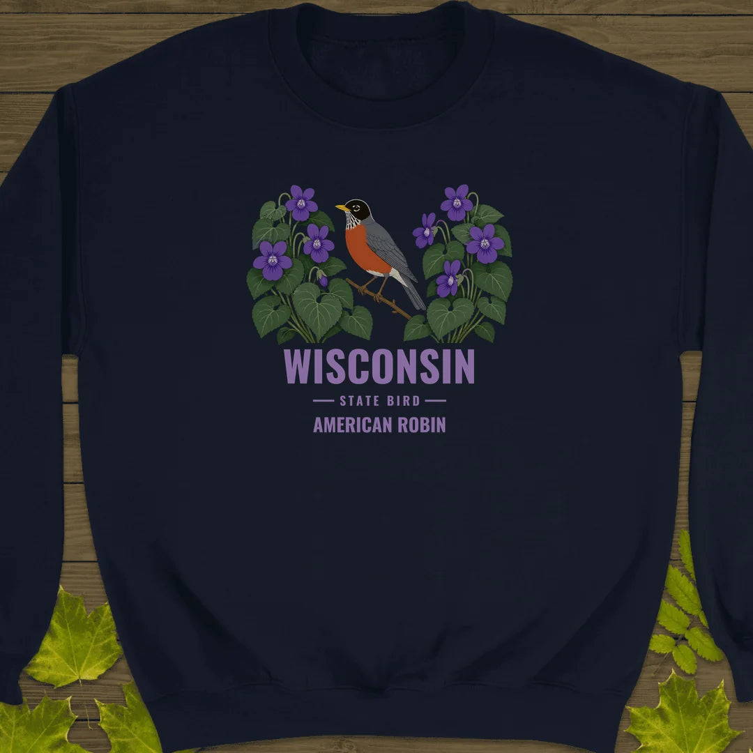 Wisconsin State Bird Sweatshirt in Navy