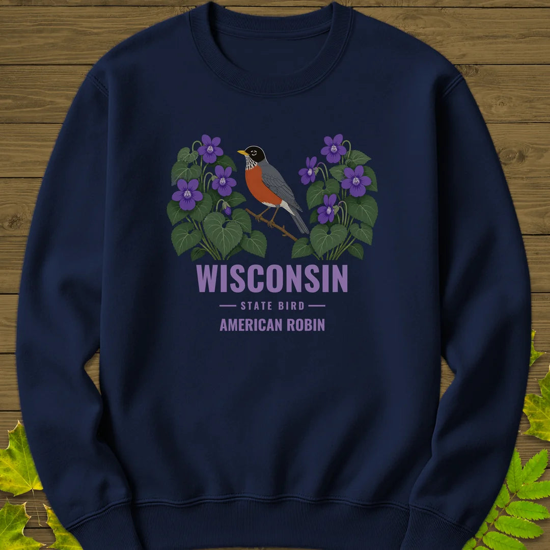 Wisconsin State Bird Sweatshirt in Navy