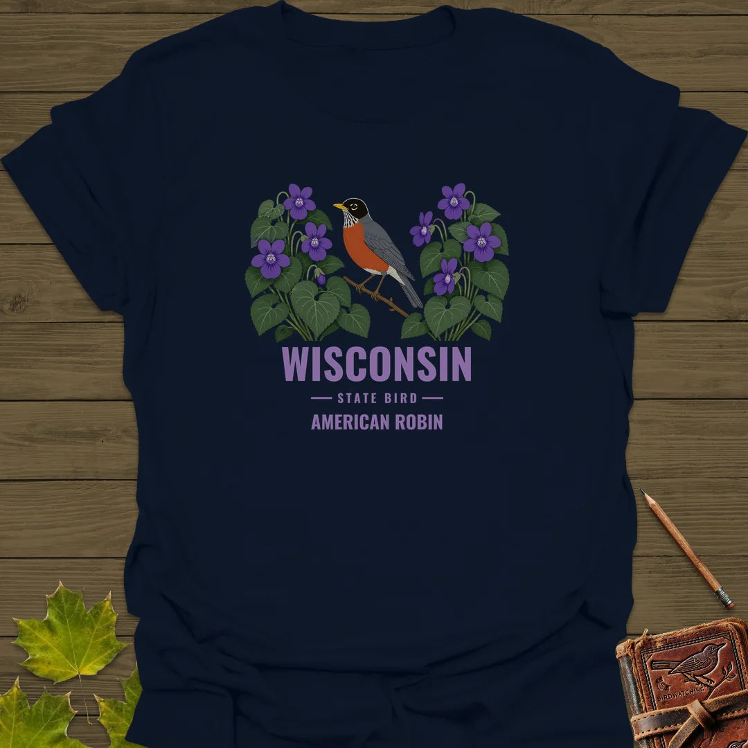 Wisconsin State Bird T-Shirt in Navy