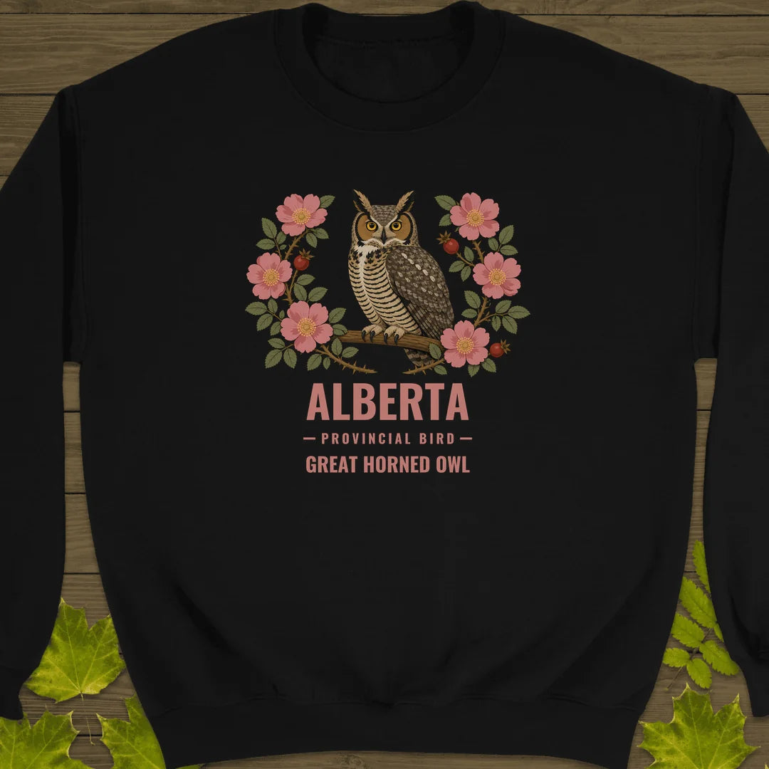 Alberta Provincial Owl Sweatshirt in Black