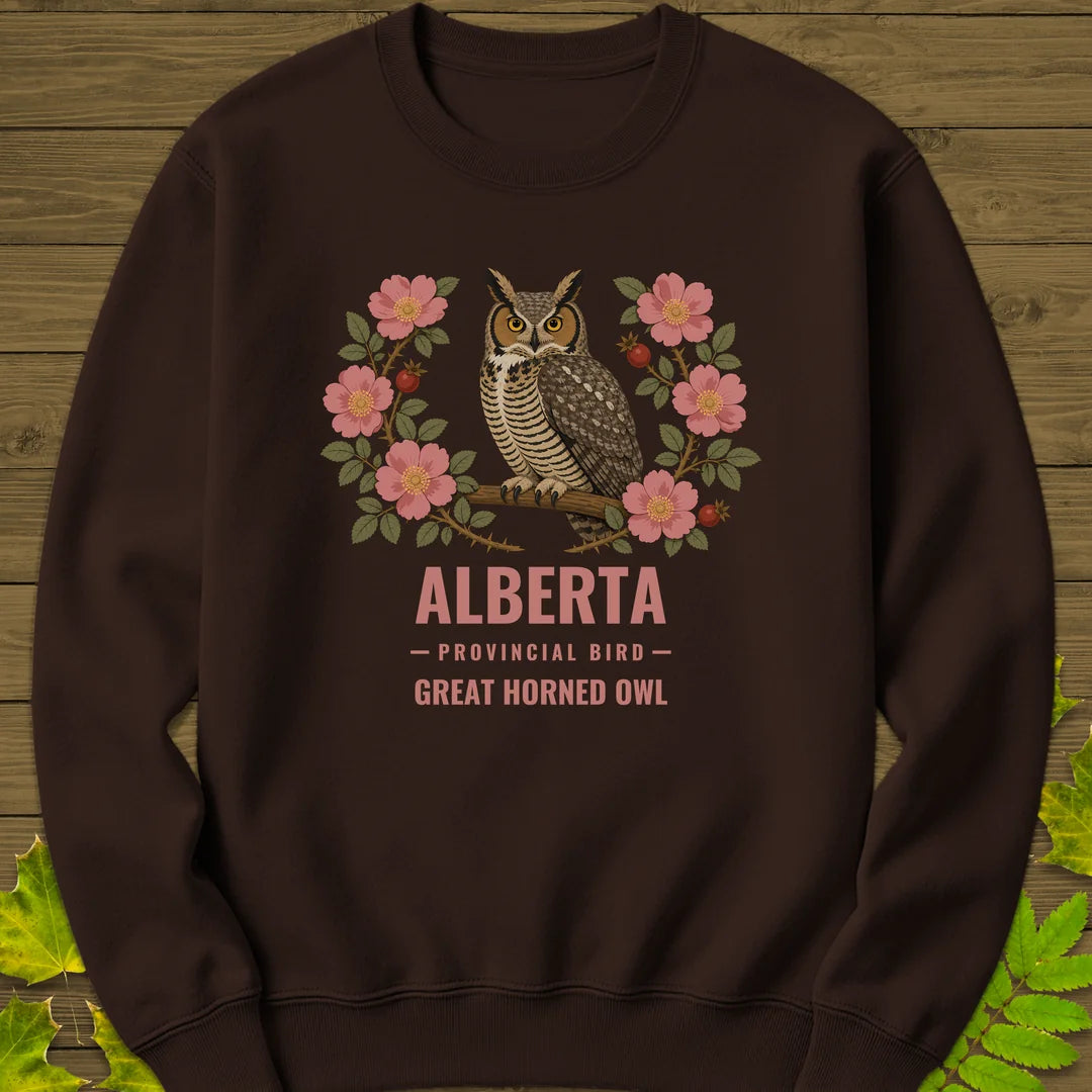 Alberta Provincial Bird Sweatshirt in Dark Chocolate