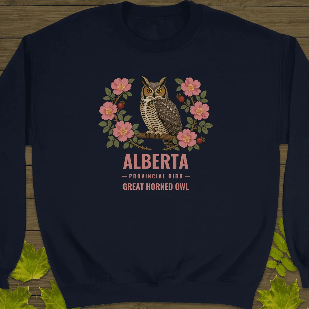 Alberta Provincial Owl Sweatshirt in Navy