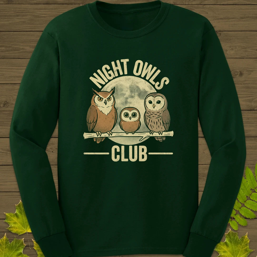 Night Owls Club Long Sleeve Forest Green
