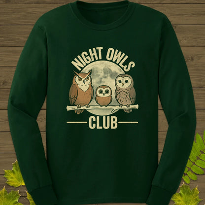 Night Owls Club Long Sleeve Forest Green