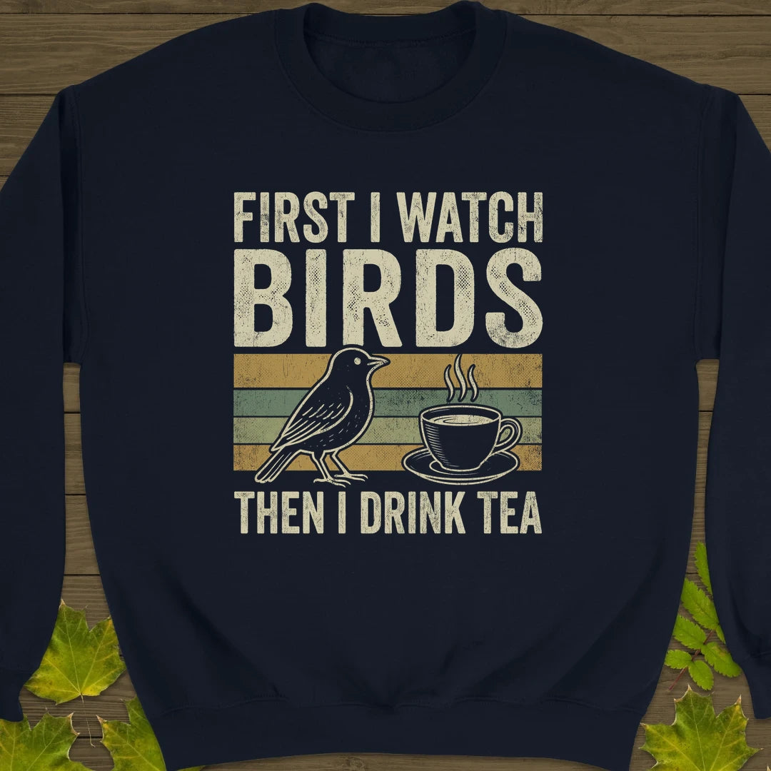 Birds Then Tea Sweatshirt Navy