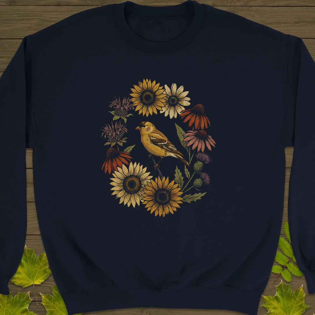 Gold In Bloom Sweatshirt Navy